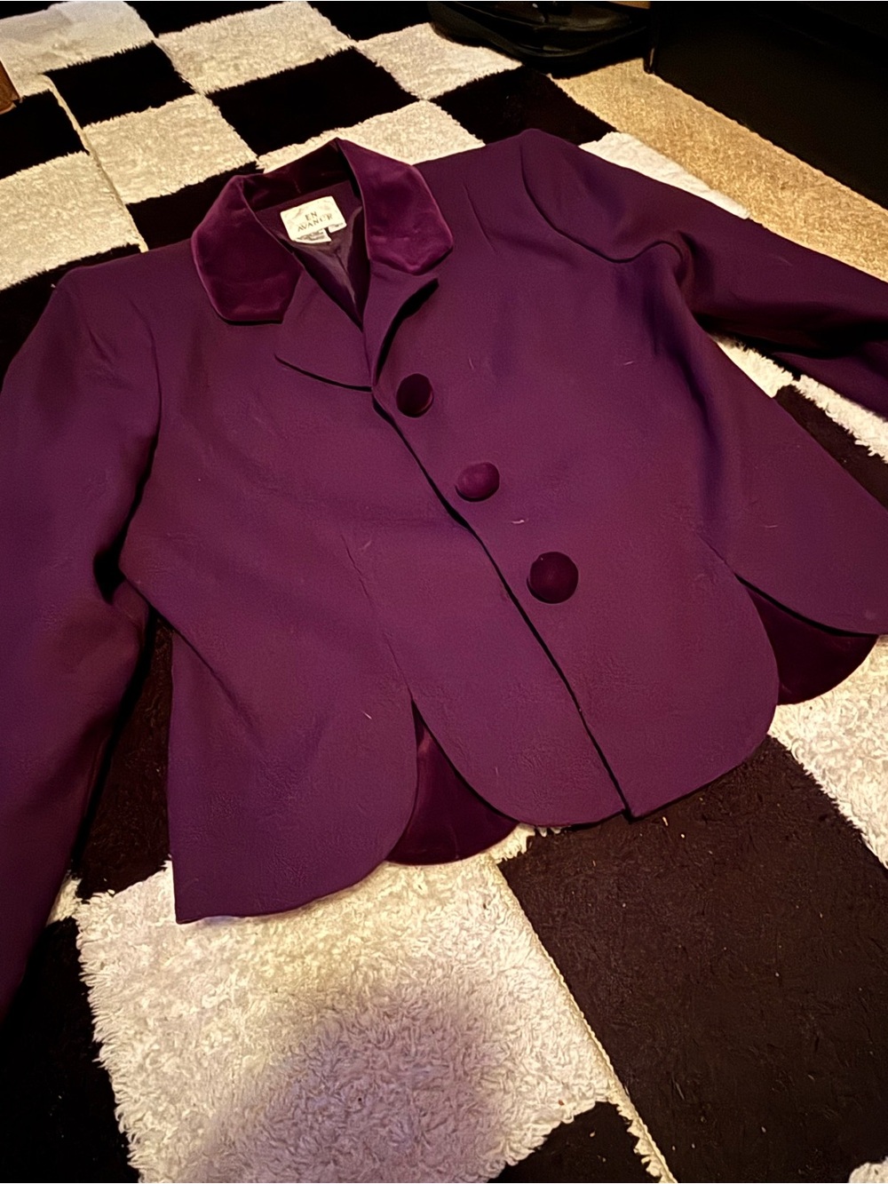 Elegant Women's Purple Scalloped Jacket